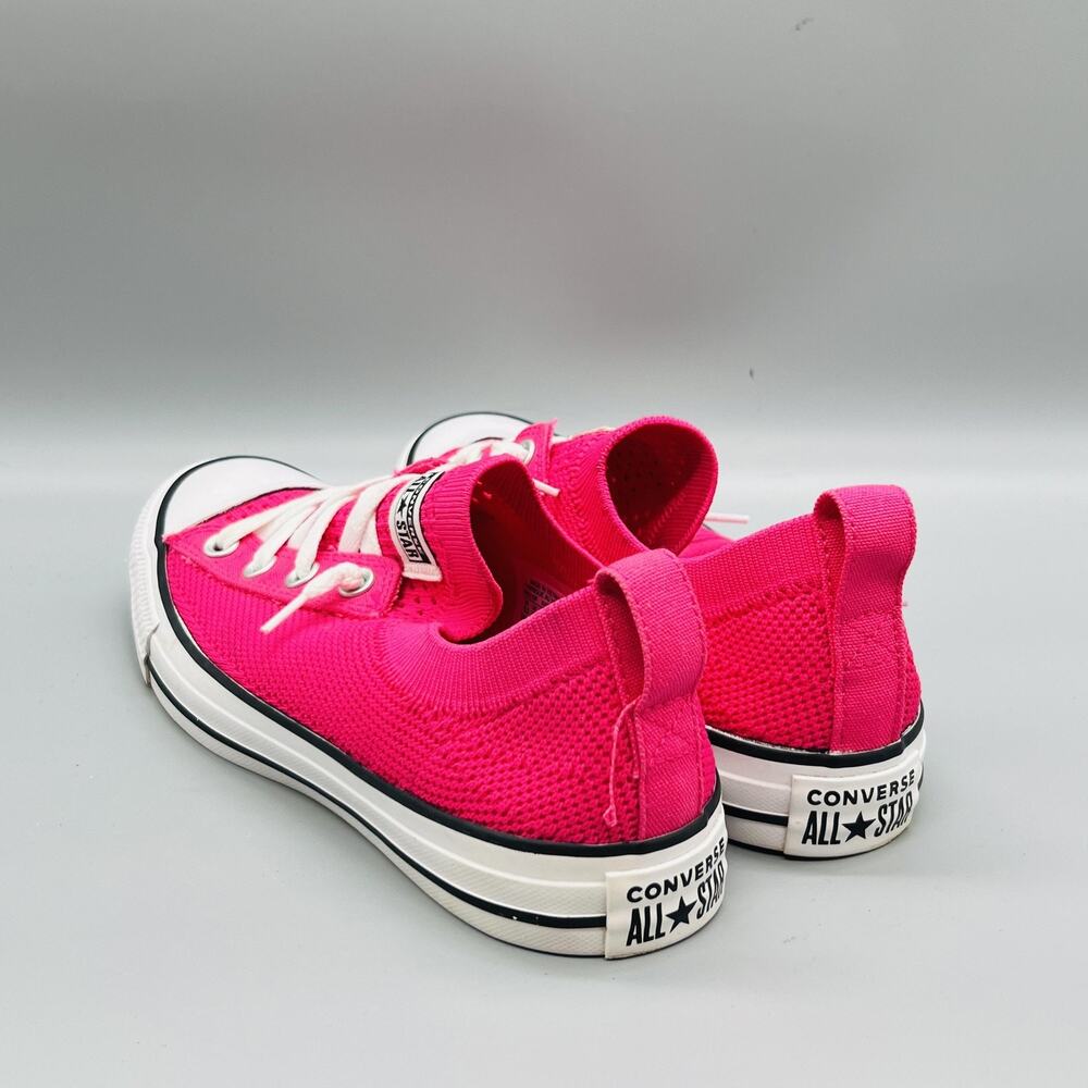 Converse Shoes Women 8.5 Pink Knit Chuck Taylor All Star Low Top Sneaker Walking - Picture 5 of 11